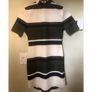 Striped turtleneck dress